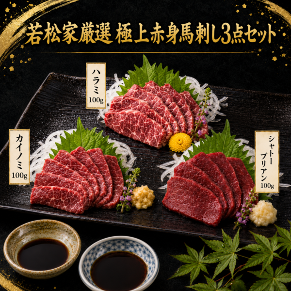 純国産 極上赤身馬刺し3点セット(約3人前)